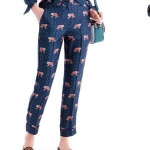 J.Crew Bengal Tiger 🐅 Print Silk Easy Pant
